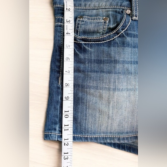 Women’s BKE Buckle Blue Jean Denim Culture Short Stretch Shorts Lemmon EUC 33 - Picture 7 of 16
